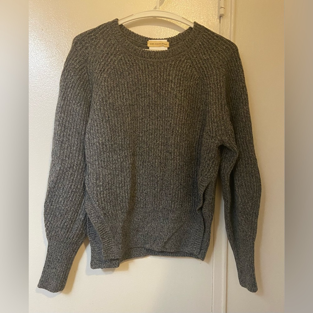 Isabel Marant Etoile Plain Women's Wool Knit Puff Sleeve Sweater Black‎ 40 US8